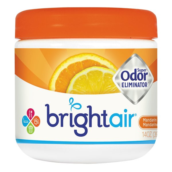 Bright Air Super Odor Eliminator, Mandarin Orange and Fresh Lemon, 14 oz Jar 900013